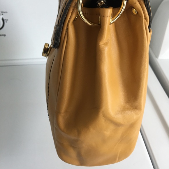 New MR LEATHER Yellow Leather Shoulder Handbag - Picture 6 of 8